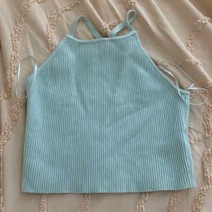 PacSun La hearts blue/teal crop tank top S